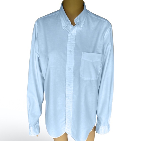 Lands' End: 15/34  Men's Long Sleeve Solid Oxford Dress Shirt - Picture 1 of 6